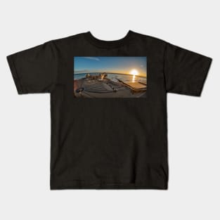 Fisheye view of Cromer pier at sunrise Kids T-Shirt